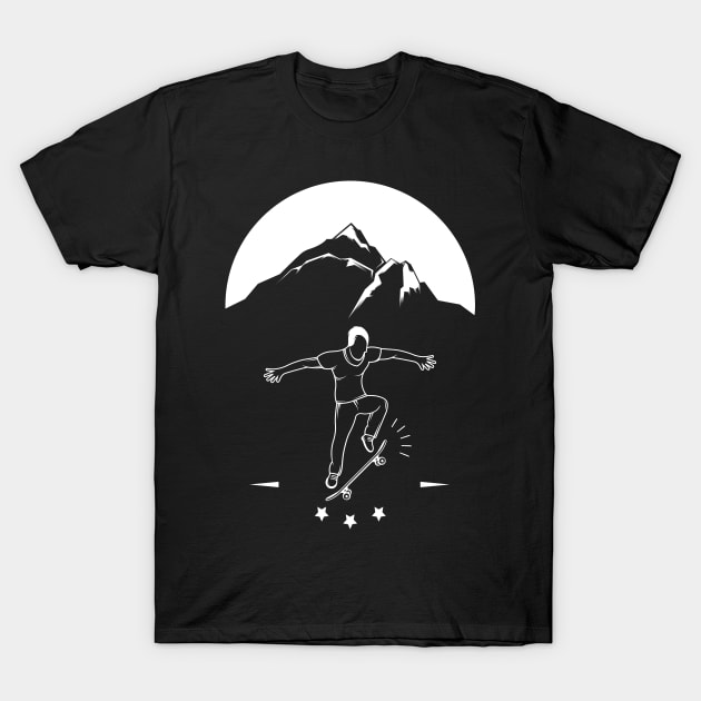 Skateboarder Boarder Skater Skating Mountain Gift T-Shirt by Onceer